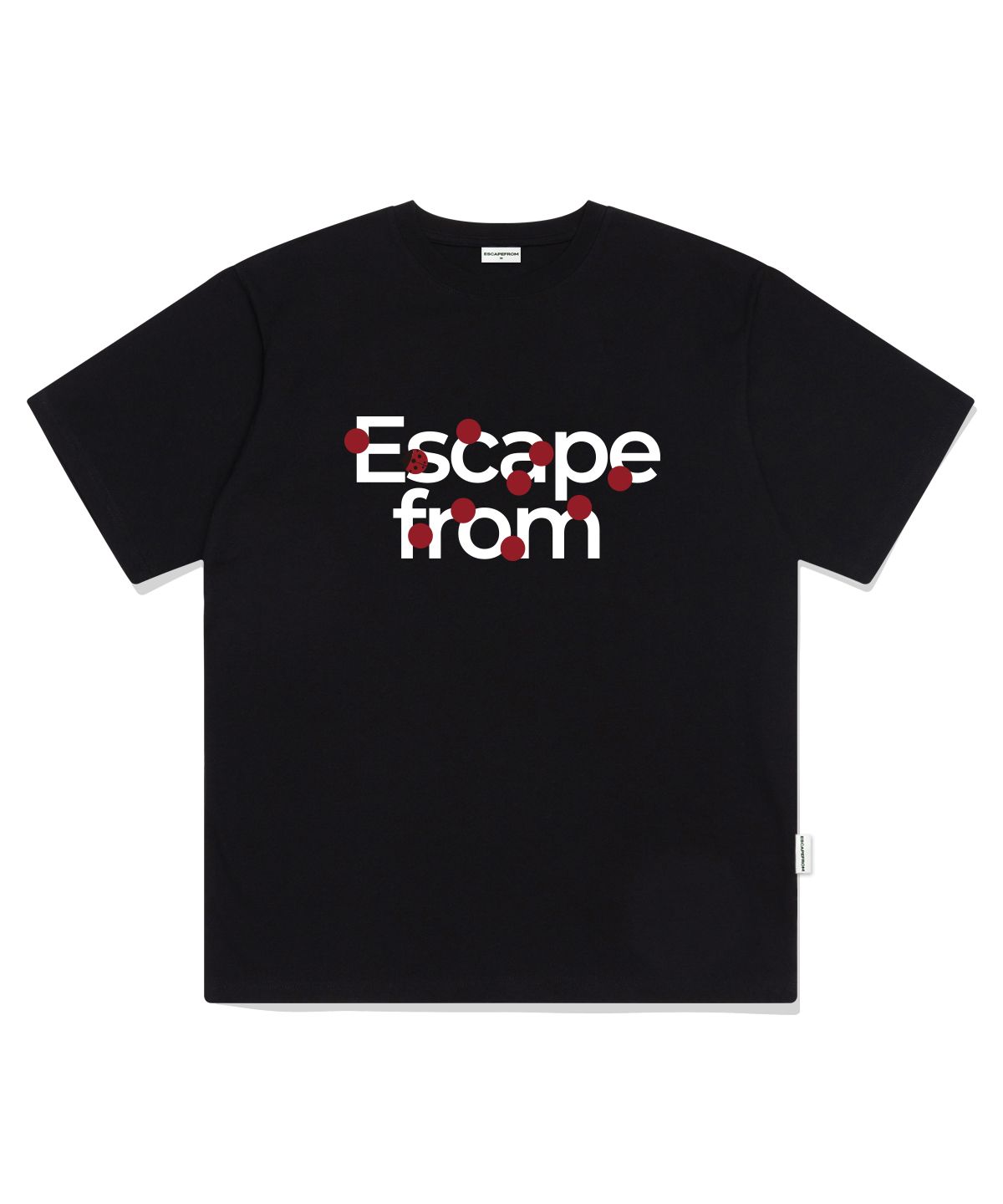 이스케이프프롬(ESCAPEFROM) 로고 레이디버그 프린트 오버핏 반팔티 블랙