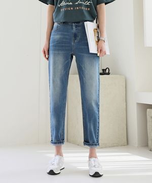 속밴딩 신축성좋은 슬림 배기 데님팬츠