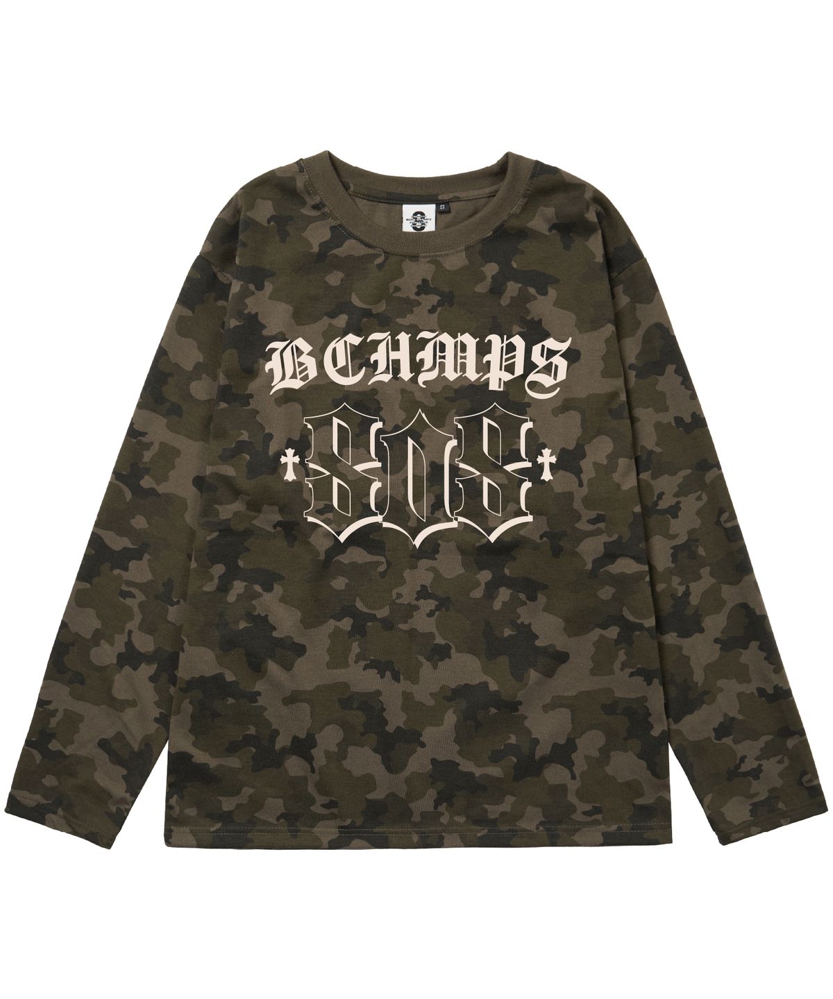 본챔스(BORN CHAMPS) [3 COLORS] 808TRIBAL 오버핏 카모 롱 슬리브 B25ST56