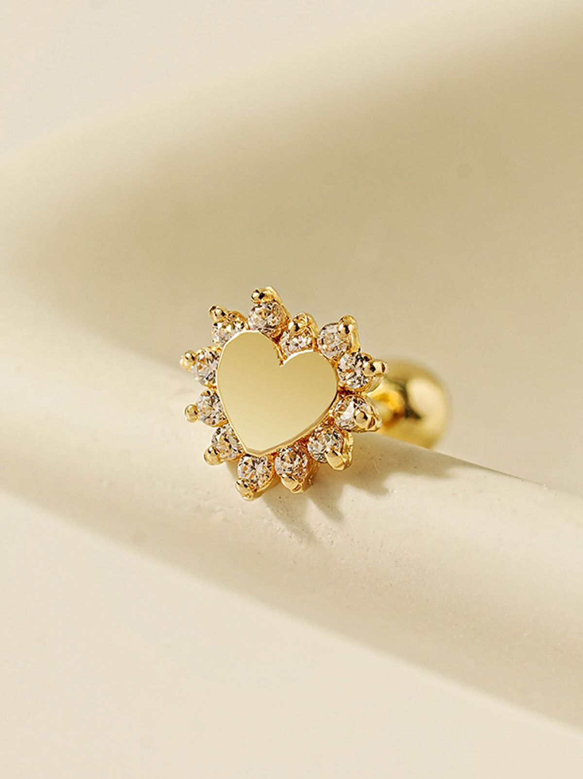 미니멀피어싱(MINIMALPIERCING) 14K 썬샤인 하트 피어싱 귀걸이