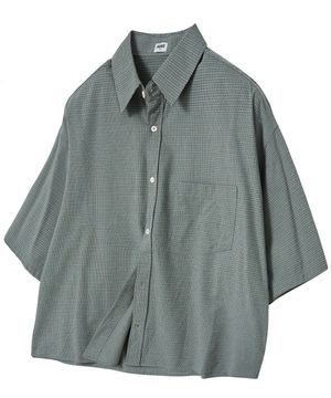 더 시티 체크 반팔셔츠 (나노그린)