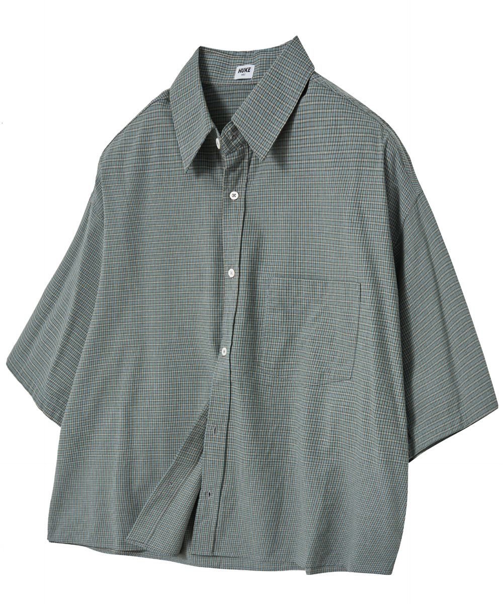 シャツ HUECLOSET Check Hood Shirt 25KERO107 Buy Ecru White Check Long Sleeve 100% Cotton Oxford Shirt