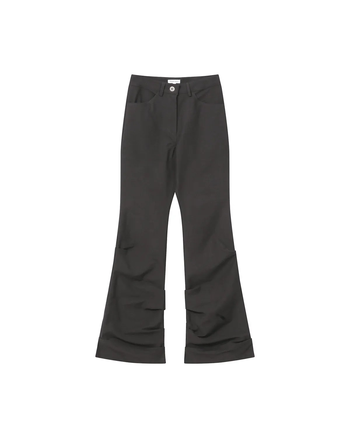 미세키서울(MISEKI SEOUL) Cotton shirring bootscut pants BROWN