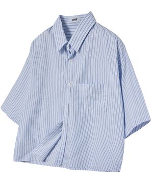 더 시티 스트라이프 반팔 셔츠 (네이비)