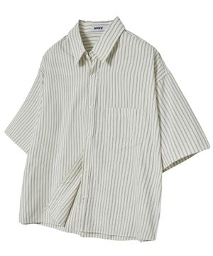 더 시티 스트라이프 반팔 셔츠 (빈티지 그린)