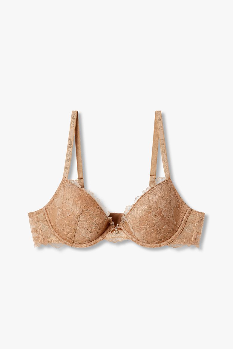 여성 플라워 레이스 리무브 푸쉬업 브라 _다크베이지 0825185512