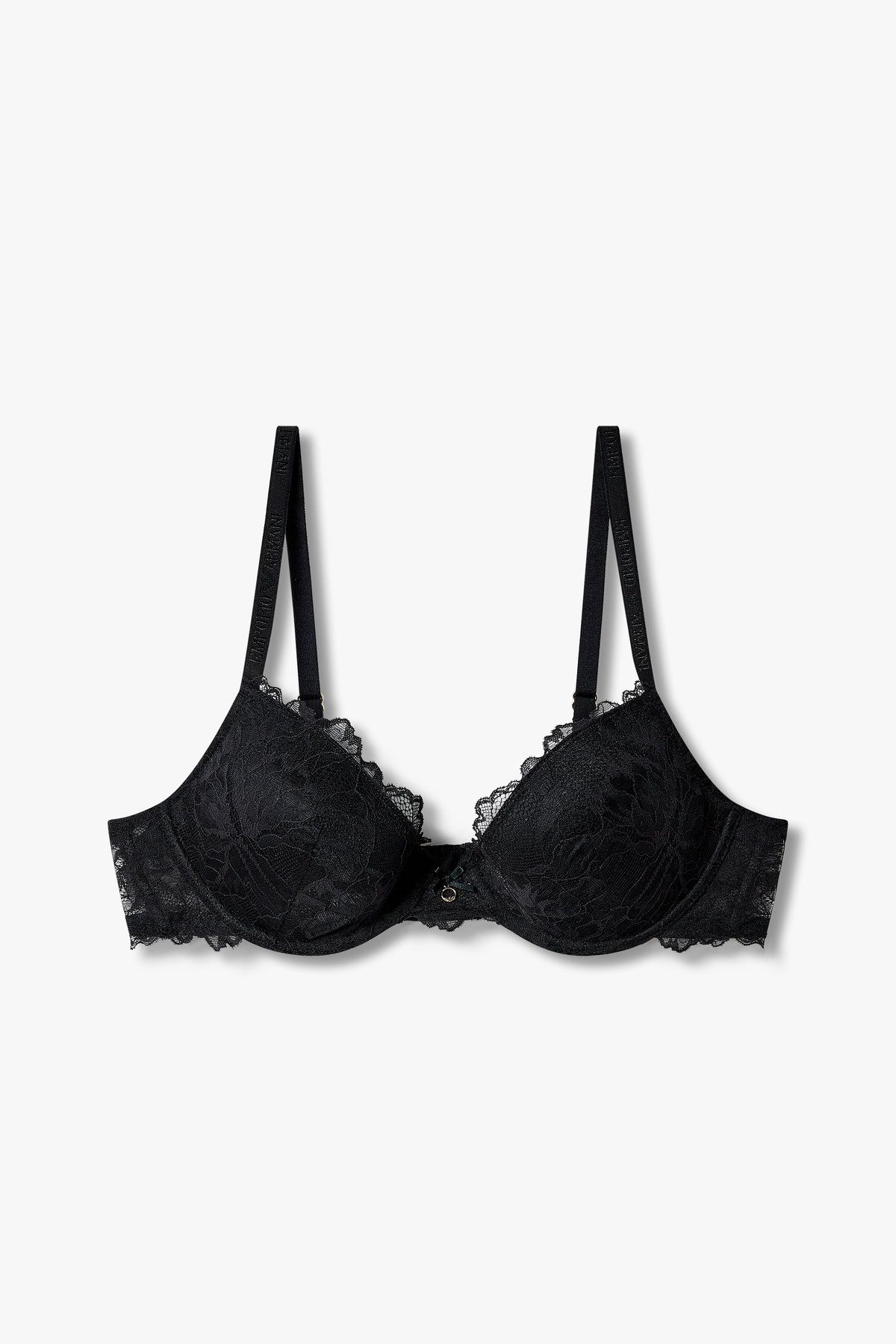 엠포리오 아르마니 언더웨어(EMPORIO ARMANI UNDERWEAR) 여성 플라워 레이스 리무브 푸쉬업 브라 _블랙 0825185514