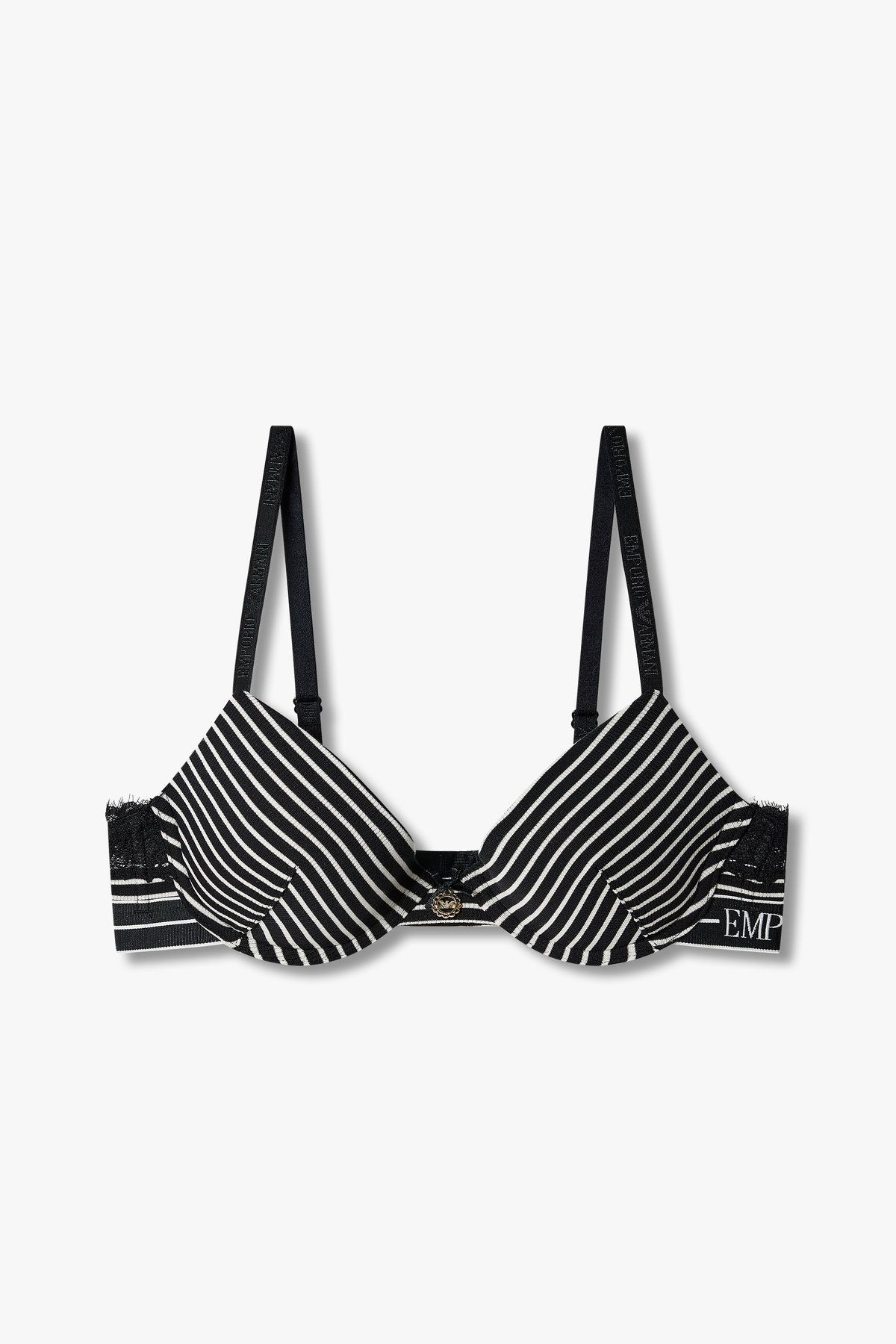 엠포리오 아르마니 언더웨어(EMPORIO ARMANI UNDERWEAR) 여성 스트라이프 볼륨 푸쉬업 브라 _블랙 0825185530