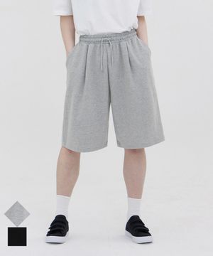 와이드 원턱 트레이닝 밴딩 하프 팬츠 유니섹스 (2컬러)