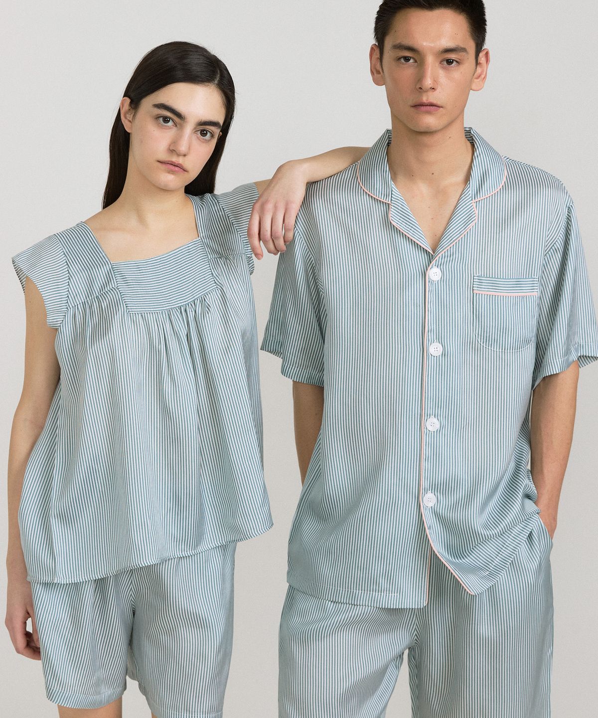 조스라운지(JO'S LOUNGE) [인견] (couple) Ivy Short Pajama Set + Two piece