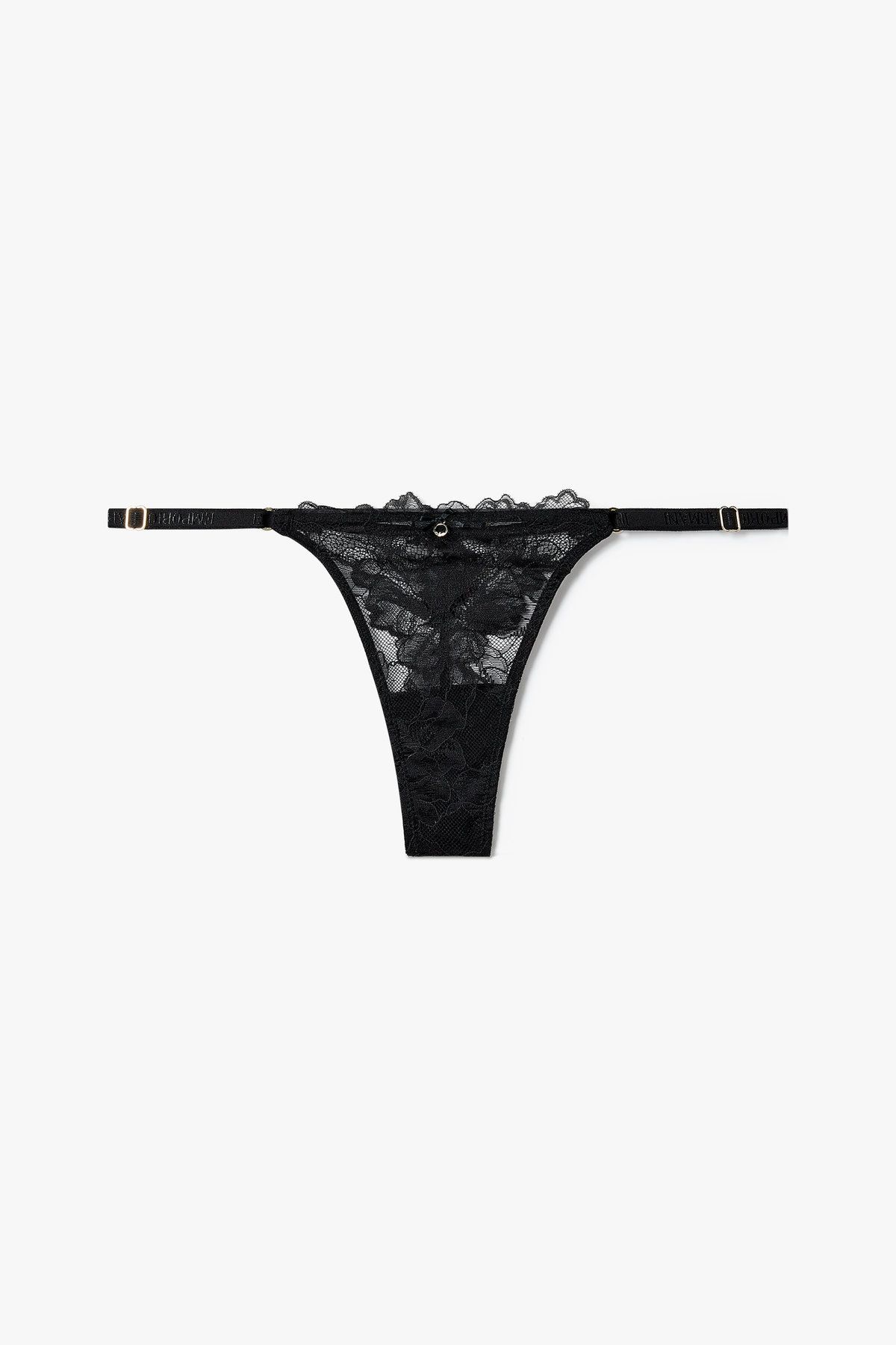 엠포리오 아르마니 언더웨어(EMPORIO ARMANI UNDERWEAR) 여성 플라워 레이스 스트랩 티팬티 _블랙 0825110514