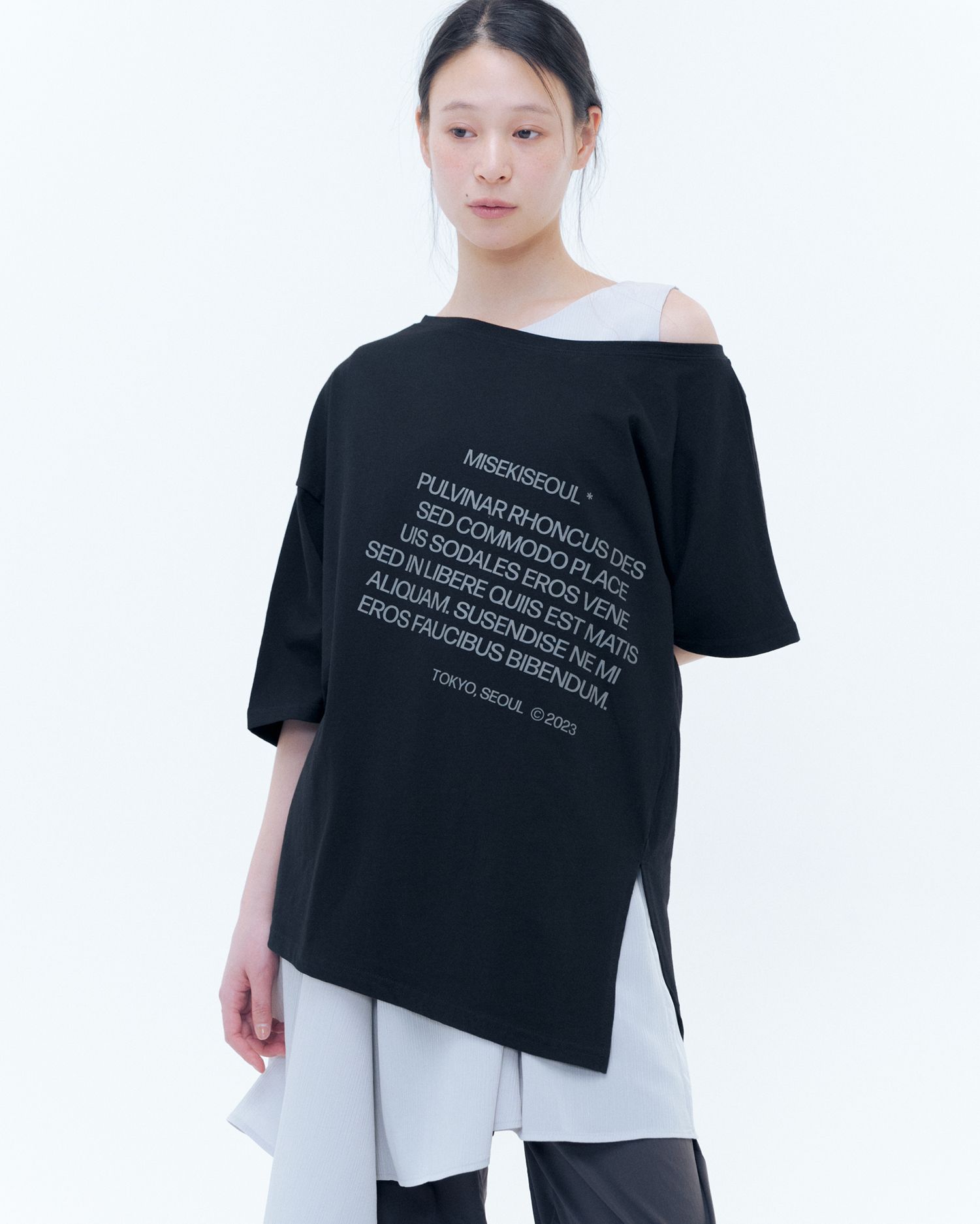 ★MISEKI SEOUL★ Unbalanced quote slit sleeves MUSINSA | MISEKI SEOUL Unbalanced quote slit sleeves WHITE