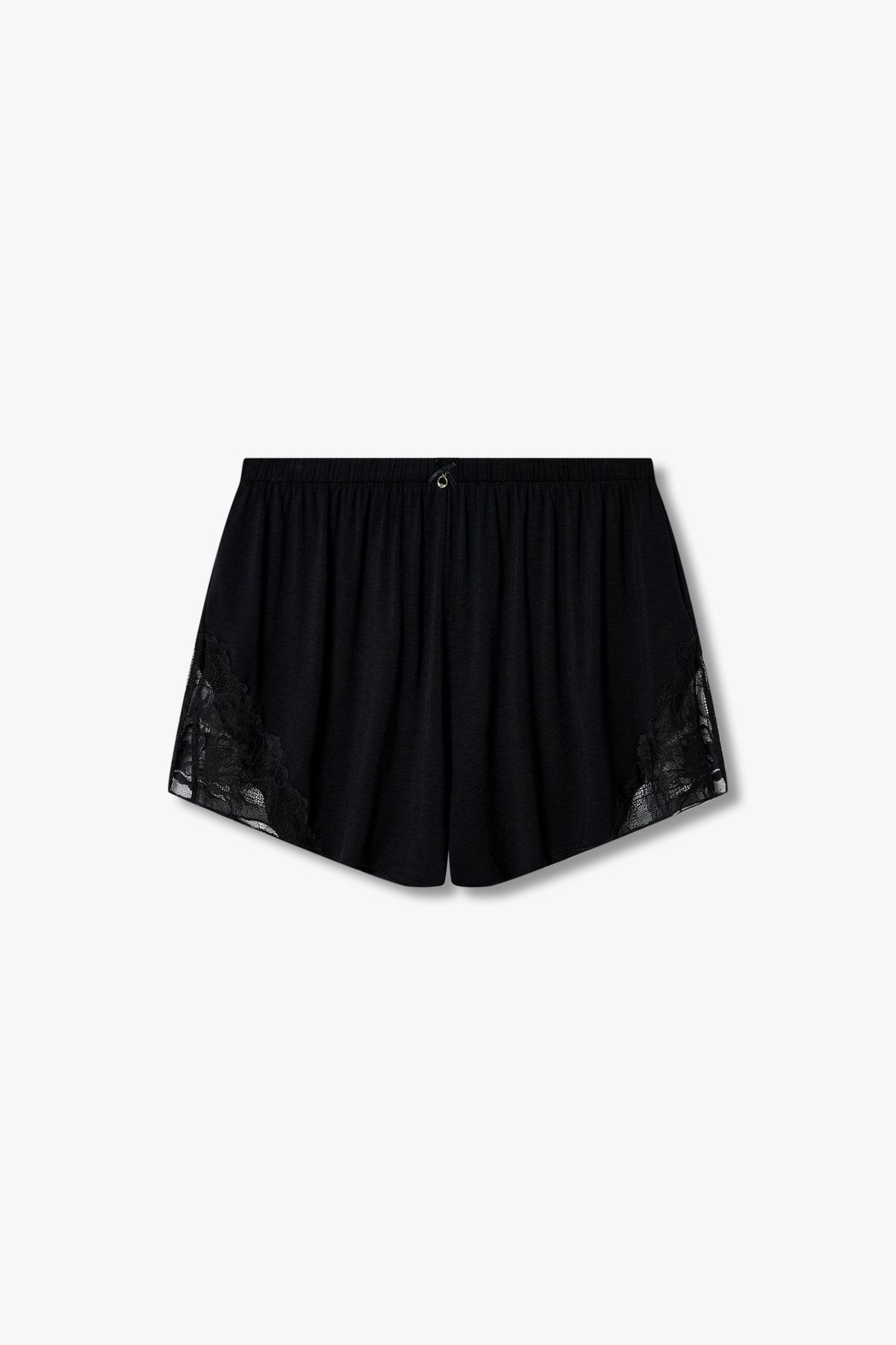 엠포리오 아르마니 언더웨어(EMPORIO ARMANI UNDERWEAR) 여성 레이스 슬릿 레이온 파자마 쇼츠 _블랙 0825131504