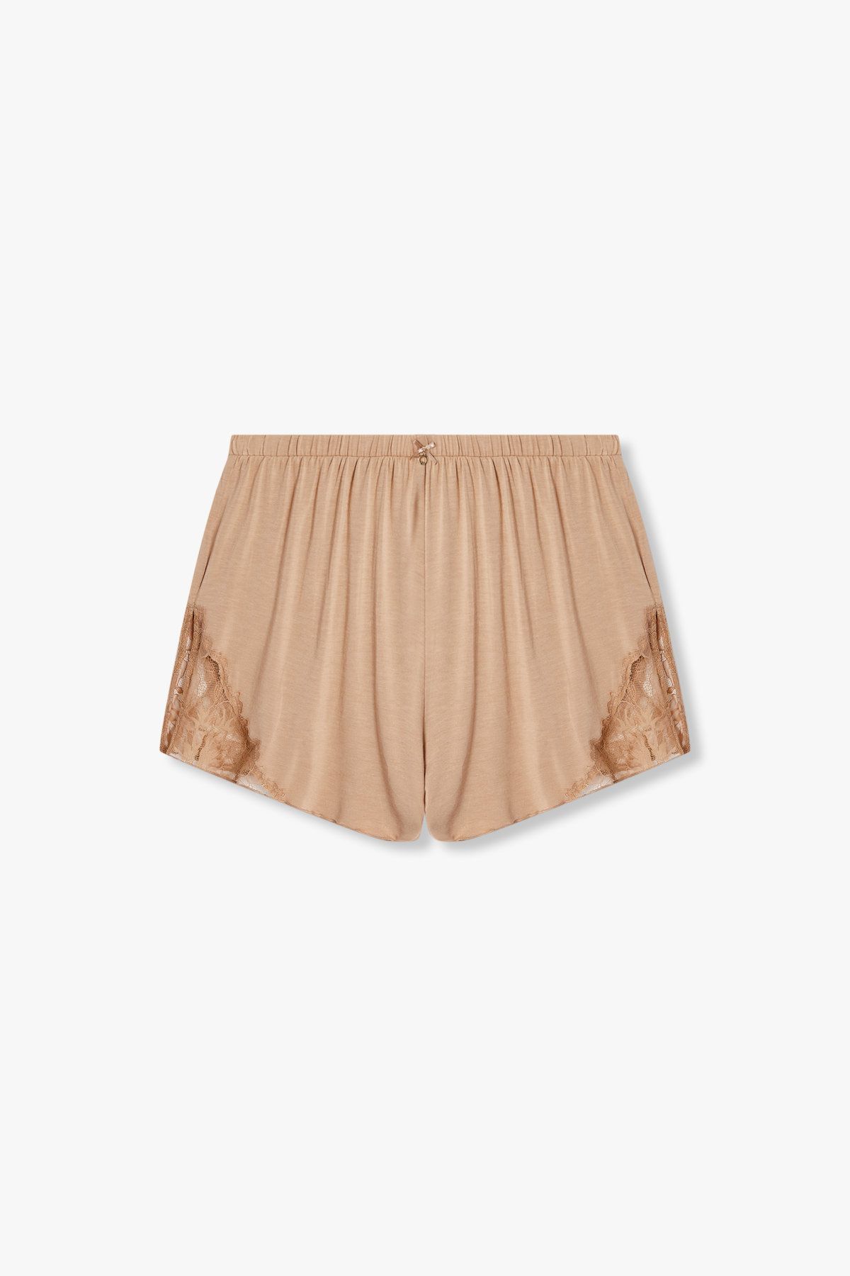 엠포리오 아르마니 언더웨어(EMPORIO ARMANI UNDERWEAR) 여성 레이스 슬릿 레이온 파자마 쇼츠 _라이트 브라운 0825131503
