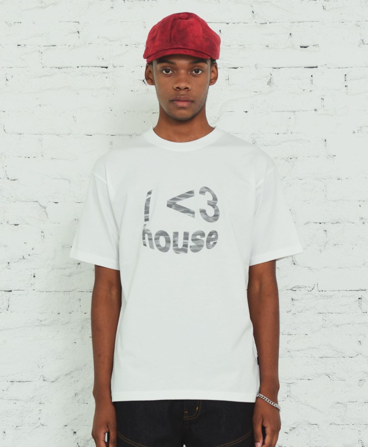 바쥬비쥬(BAJOO BIJOO) I LOVE HOUSE T-SHIRT [WHITE-GREY CAMO]