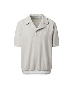 Men Towel collar t-shirt Gray