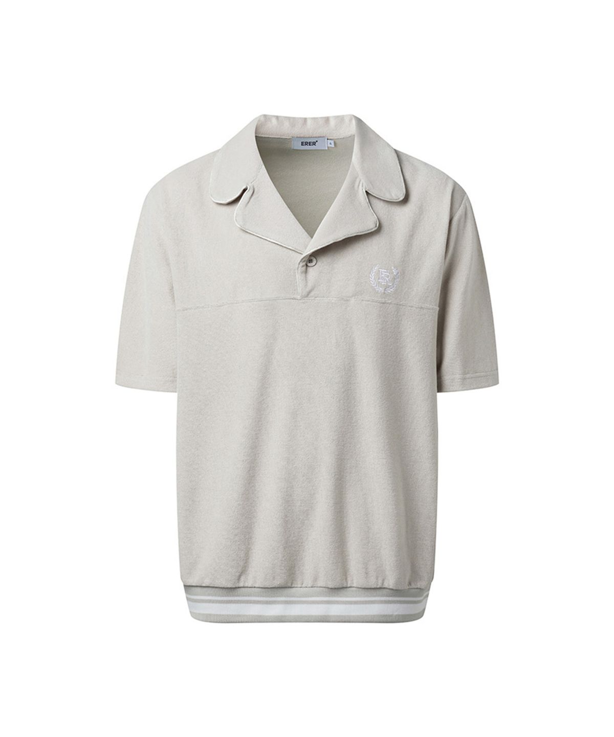 에르에르(ERER) Men Towel collar t-shirt Gray