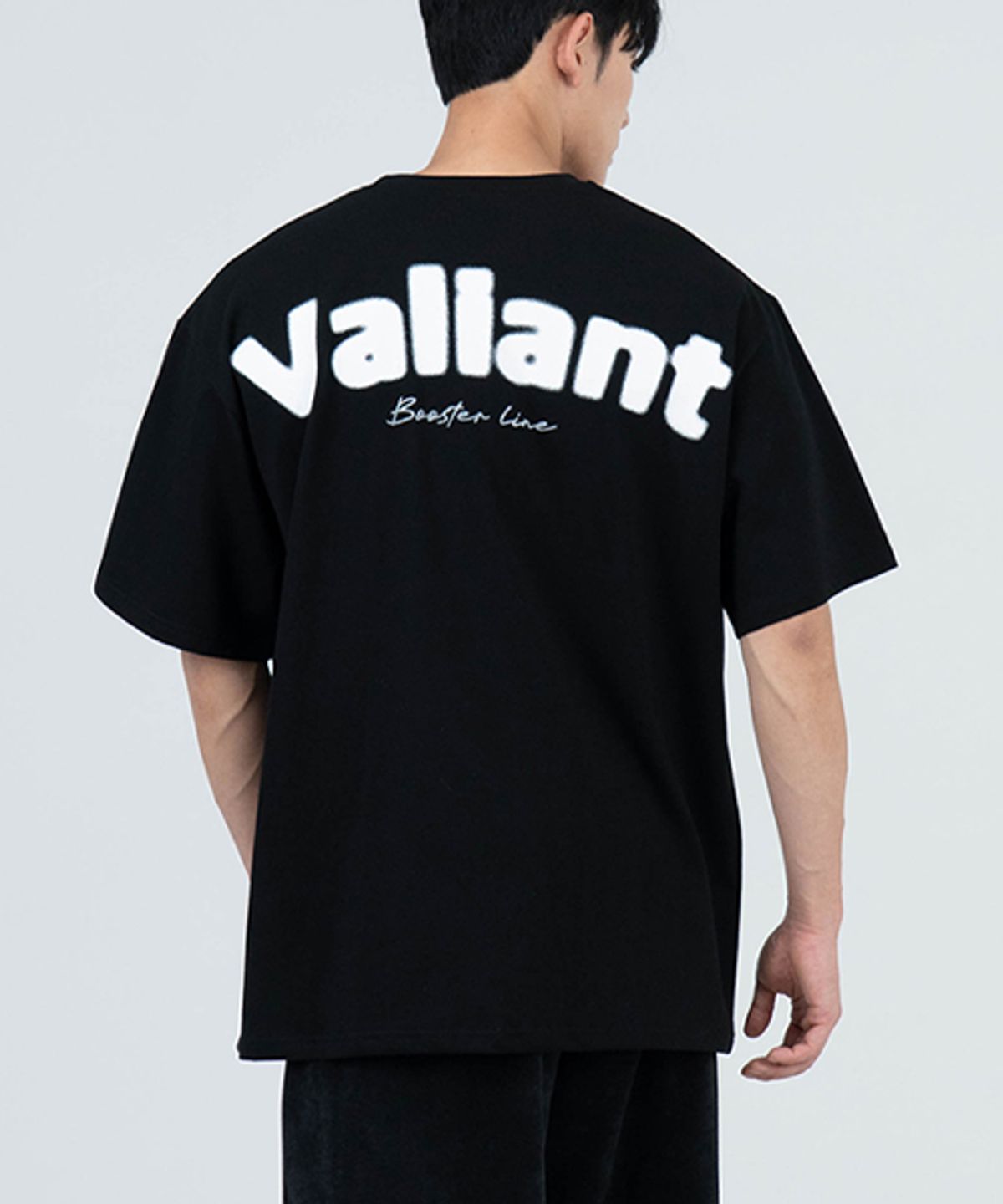 발리안트(VALIANT) T2506 블러 오버핏 반팔티 [블랙]
