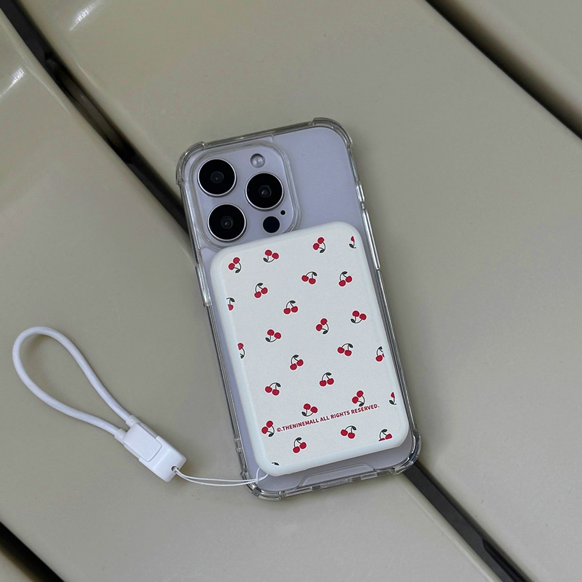 더나인몰(THE NINEMALL) mini cherry pattern [맥세이프 보조배터리]