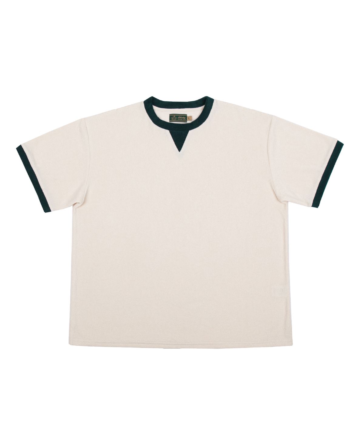 세러데이 레저 클럽(SATURDAY LEISURE CLUB) Leisure Terry Ringer T-Shirt (Unisex) - British Racing Green & Ivory