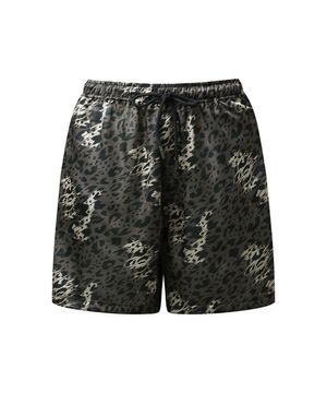 Men Signature leopard shorts Brown