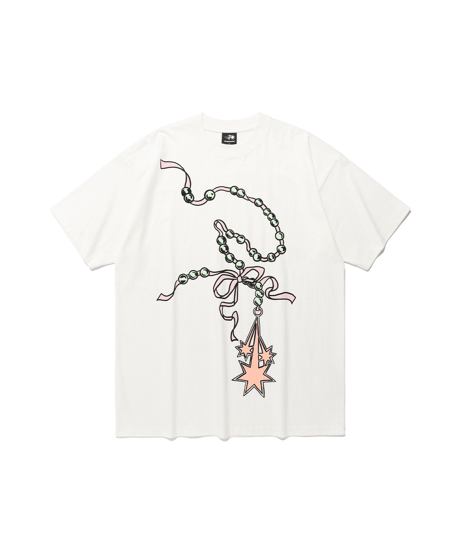Tシャツ・カットソー [NICEGHOSTCLUB]PEARL NECKLACE SYMBOL BIG BIG TEE_WHITE(NG2 MUSINSA | NICE GHOST CLUB PEARL NECKLACE SYMBOL BIG BIG