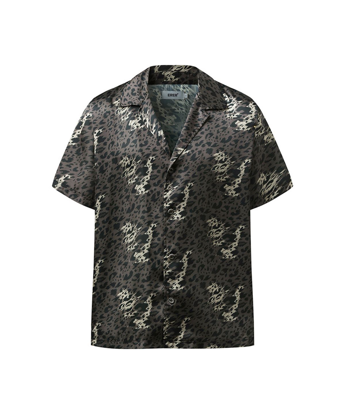 에르에르(ERER) Men Signature leopard shirt Brown