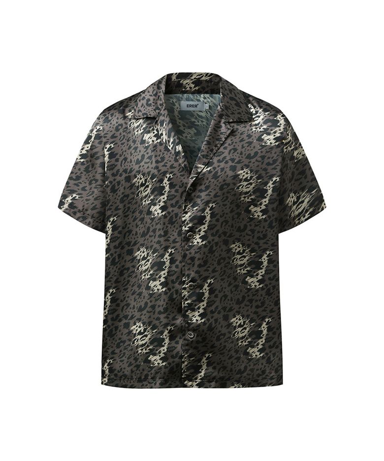 Men Signature leopard shirt Brown