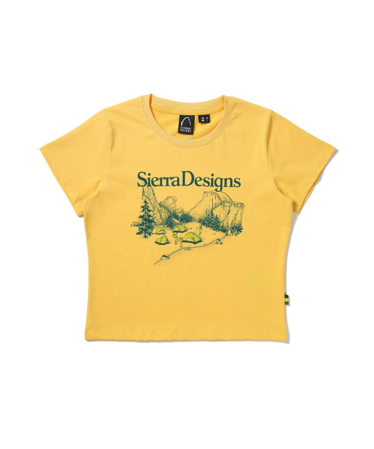 시에라디자인(SIERRA DESIGNS) W) 텐트 그라운드 칠라이트(CHILL-LITE) 크롭 반팔티셔츠 YELLOW