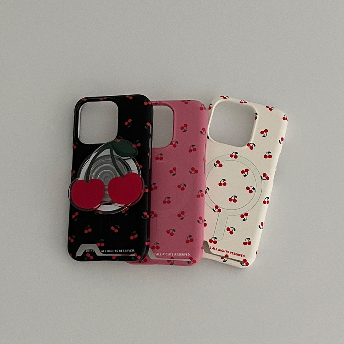더나인몰(THE NINEMALL) mini cherry pattern [맥세이프 카드수납 폰케이스]