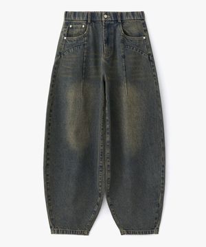 워시드 밴딩 빅벌룬 데님팬츠_더티
