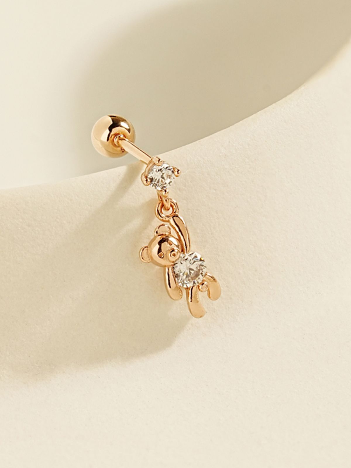 미니멀피어싱(MINIMALPIERCING) 14K 스윙 베어 피어싱 귀걸이