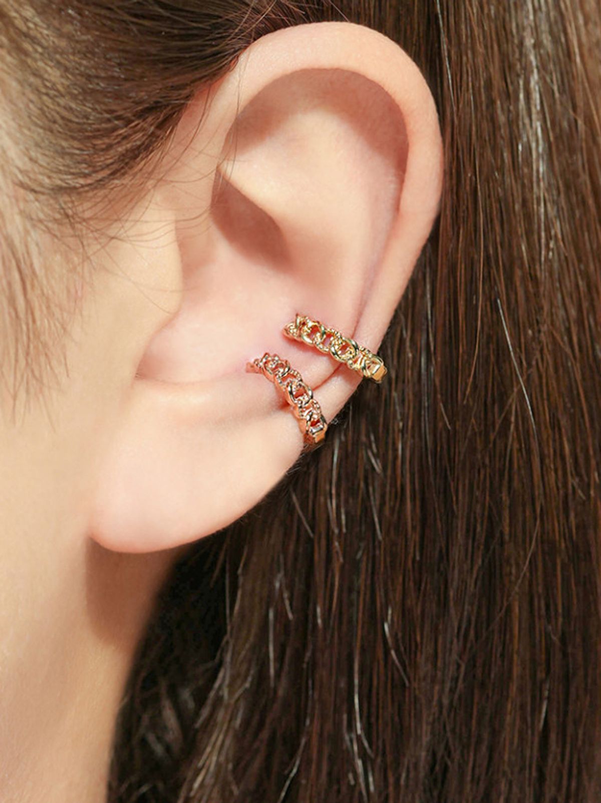 미니멀피어싱(MINIMALPIERCING) 14K 도트 체인 이어커프 클립형 귀찌