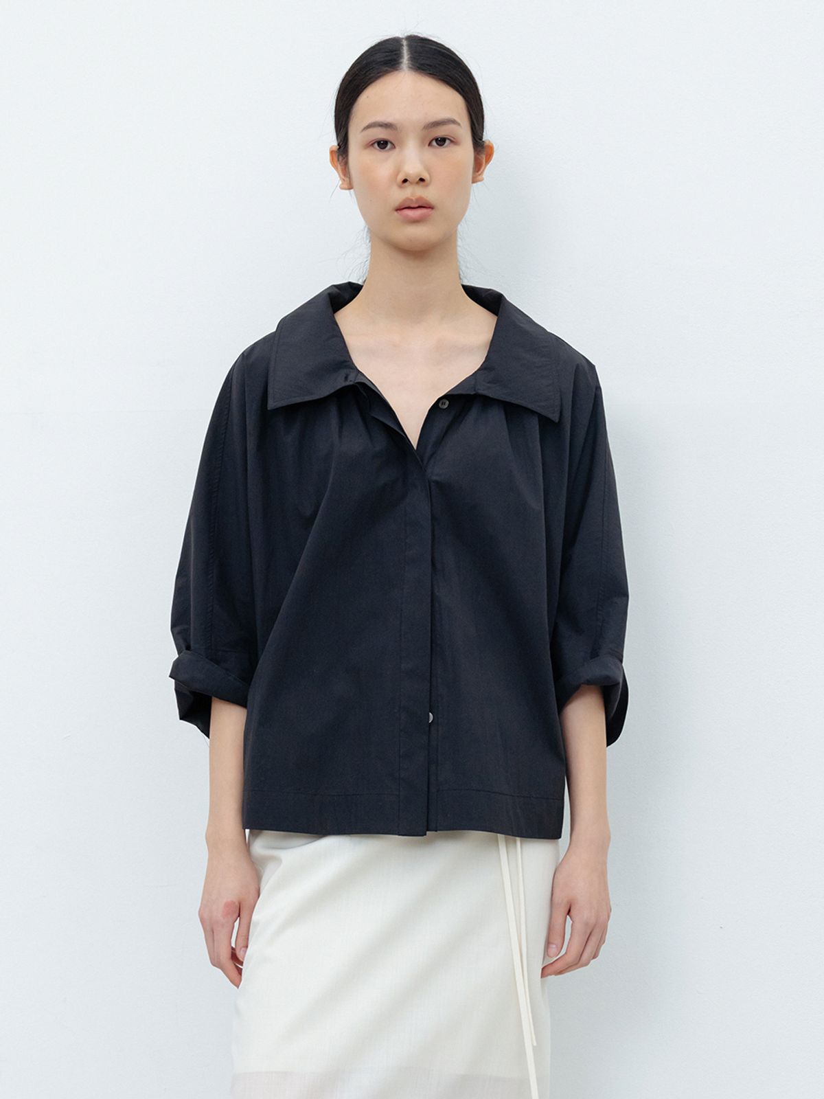 레이스(RRACE) Tie Volume Blouse_Black