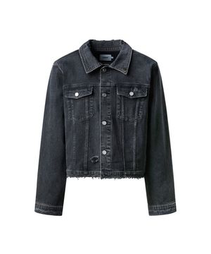 Men Damage denim jacket Black