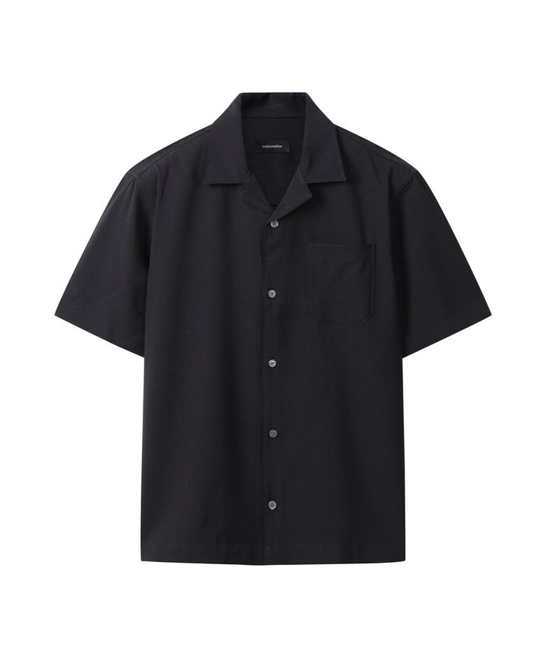 Regular Mesh Fabric Half Shirt CWSAM25312BKX