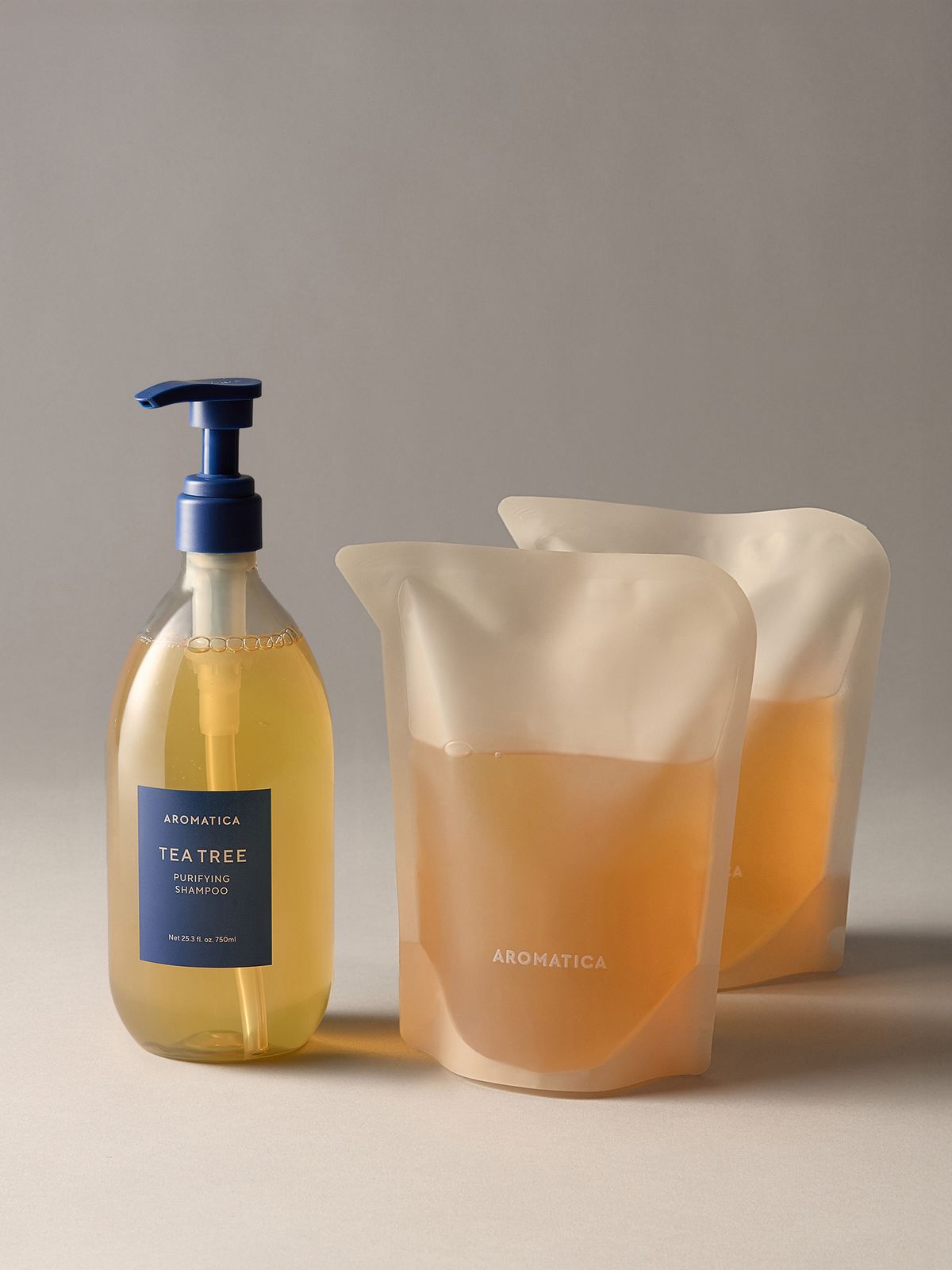 아로마티카(AROMATICA) (탈모샴푸) 티트리 퓨리파잉 샴푸 대용량 세트 (본품 750ML + 리필 500 2개)