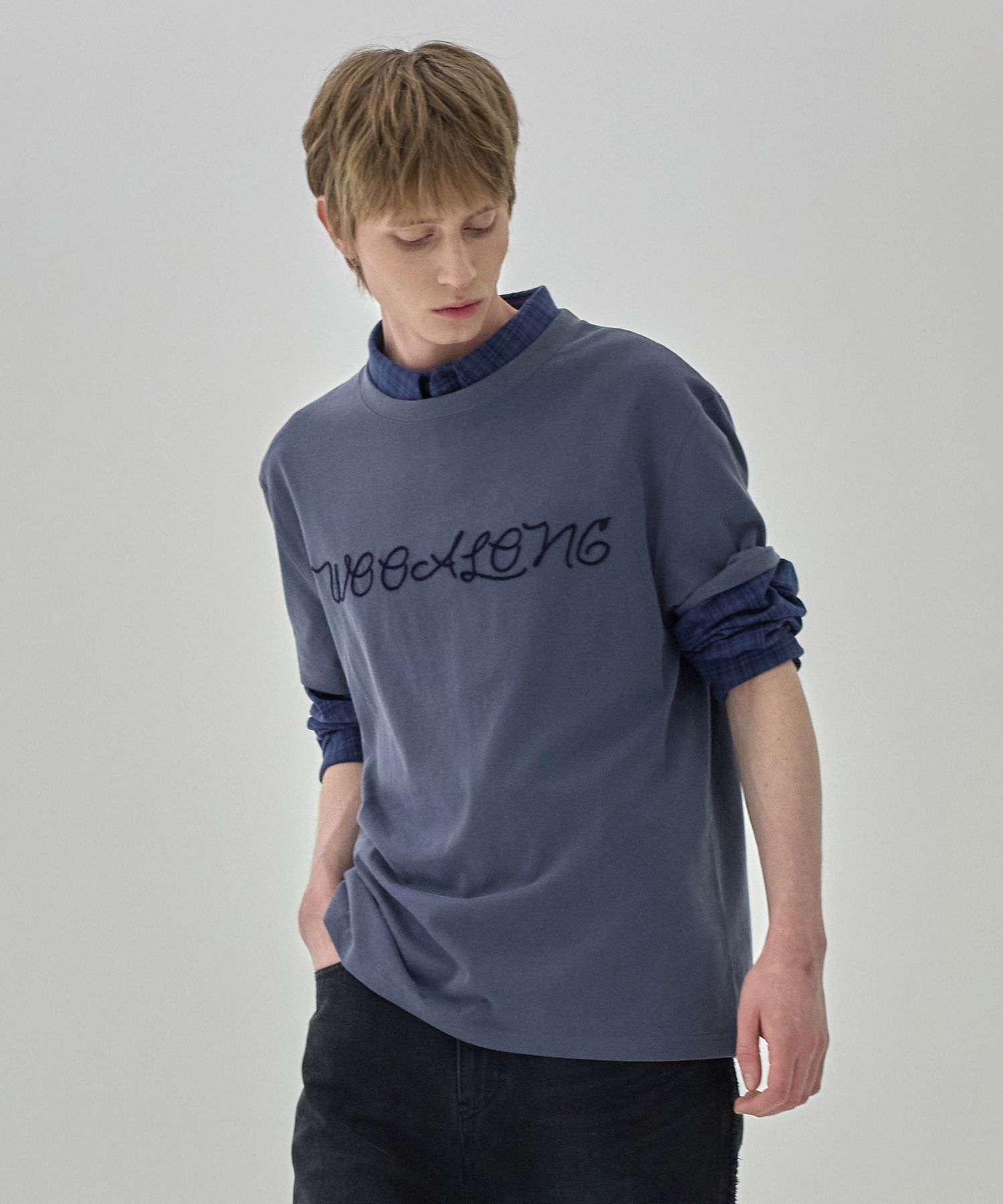[WOOALONG]Rope-Type Washed Loose Tシャツ★新作・25SS★男女★ WOOALONG]Rope-Type Washed Loose Tシャツ☆新作・25SS☆男女