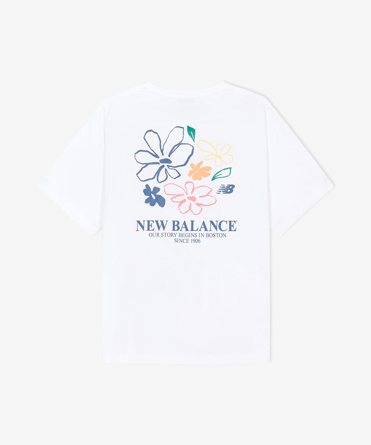 뉴발란스(NEW BALANCE) NBNEGCO204 / UNI 플라워 일러스트 반팔티 (WHITE)