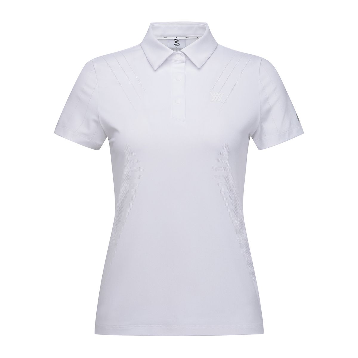 어뉴골프(ANEW GOLF) WOMEN SM BLACK FINISH JACQUARD SHORT T-SHIRT_WH