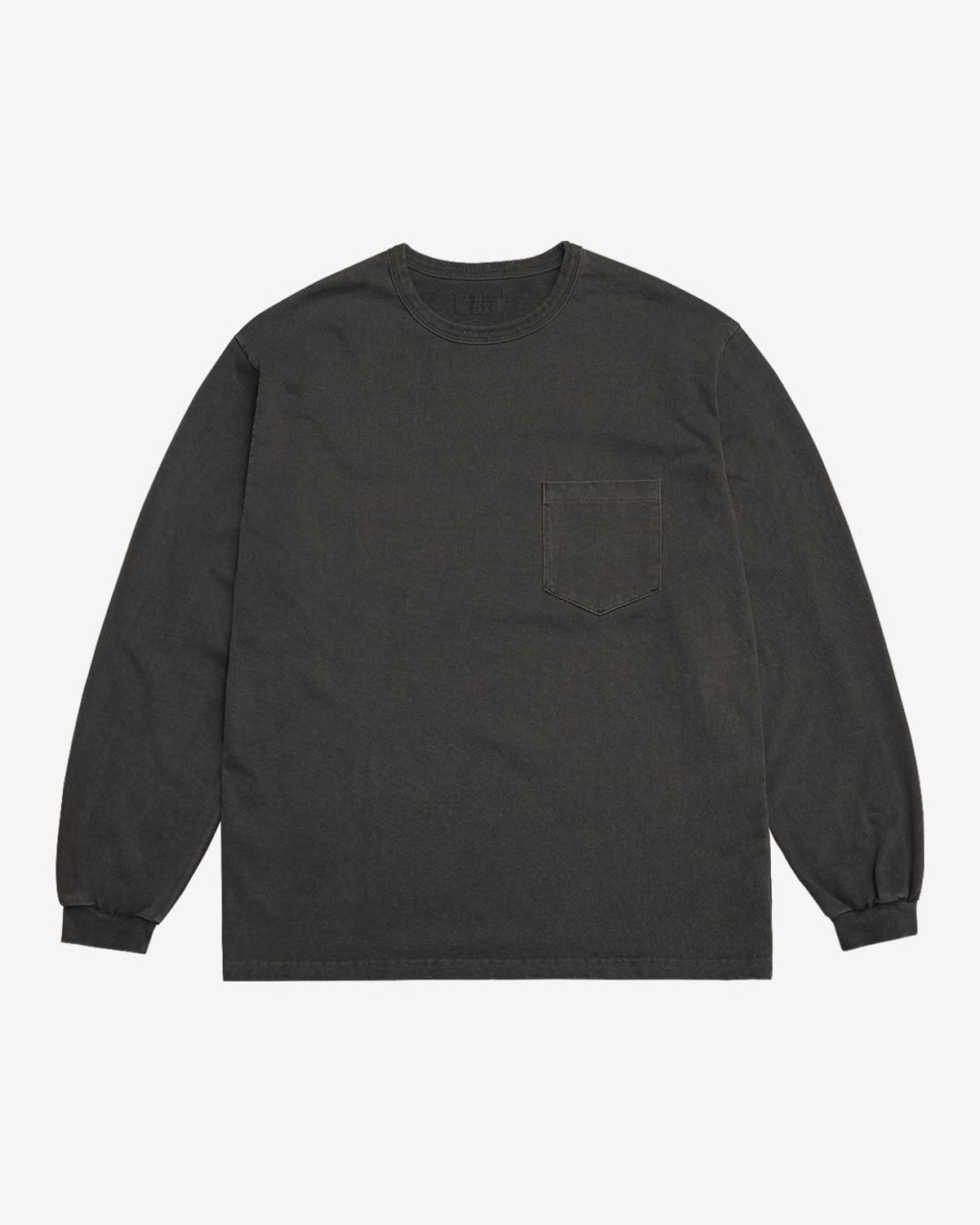 솔티(SORTIE) Pigment Long Sleeve Poket T-Shirts (Dark Gray)