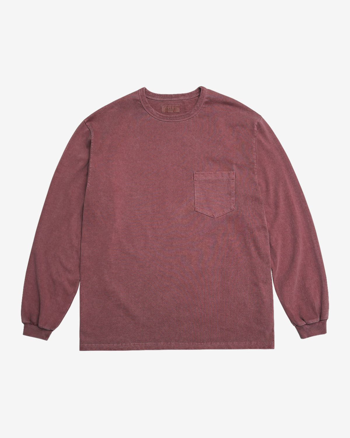 솔티(SORTIE) Pigment Long Sleeve Poket T-Shirts (Deep Red)