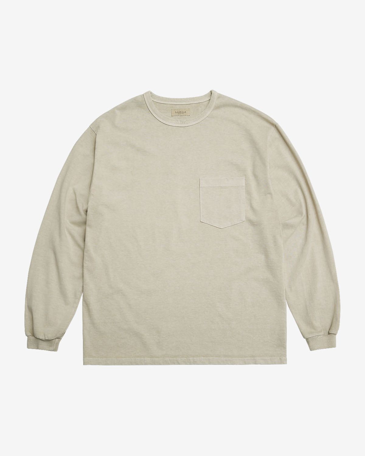 솔티(SORTIE) Pigment Long Sleeve Poket T-Shirts (Oatmeal)