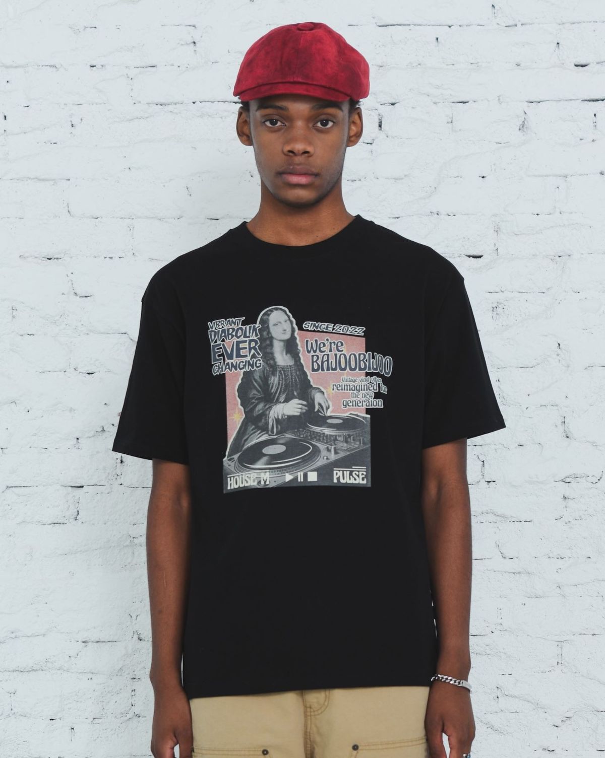 바쥬비쥬(BAJOO BIJOO) DJING POSTER T-SHIRT [BLACK]