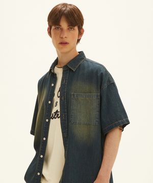 포켓 데님 반팔 셔츠 DARK INDIGO (LP2YU348-064)
