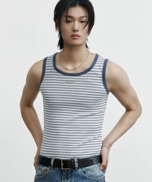 [2 Size] Two Stripe Sleeveless - Blue