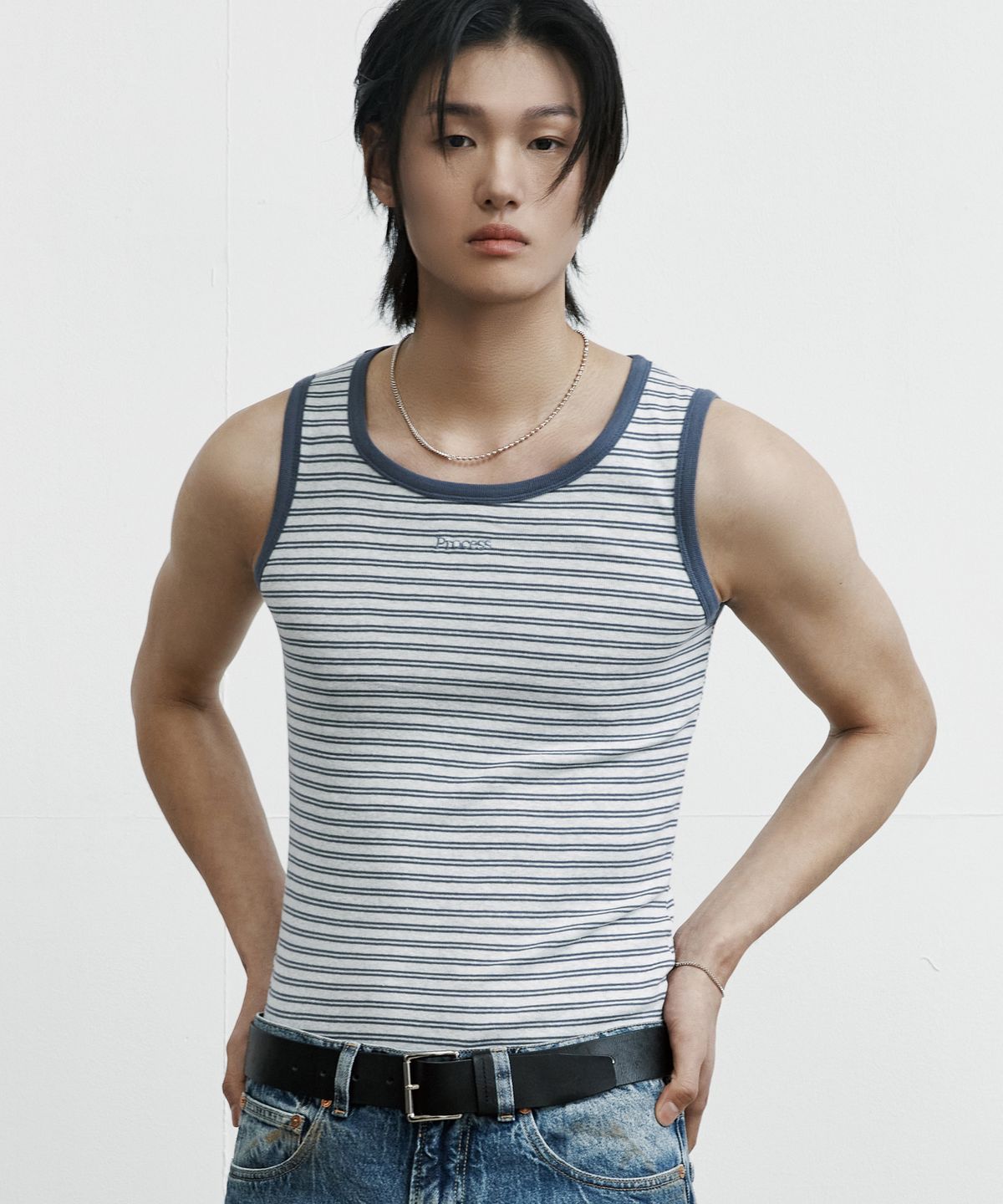 피알씨에스에스(PRCSS) Two Stripe Sleeveless - Blue
