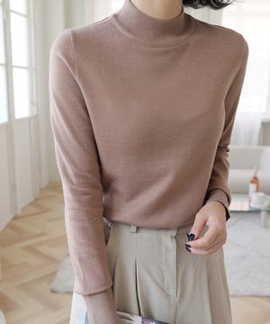 따뜻 기본 반목 폴라 니트 티셔츠