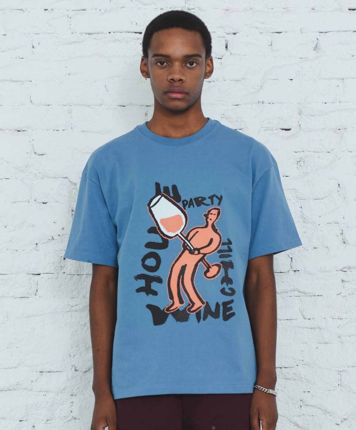 바쥬비쥬(BAJOO BIJOO) WINE PERSON T-SHIRT [MARINE BLUE]