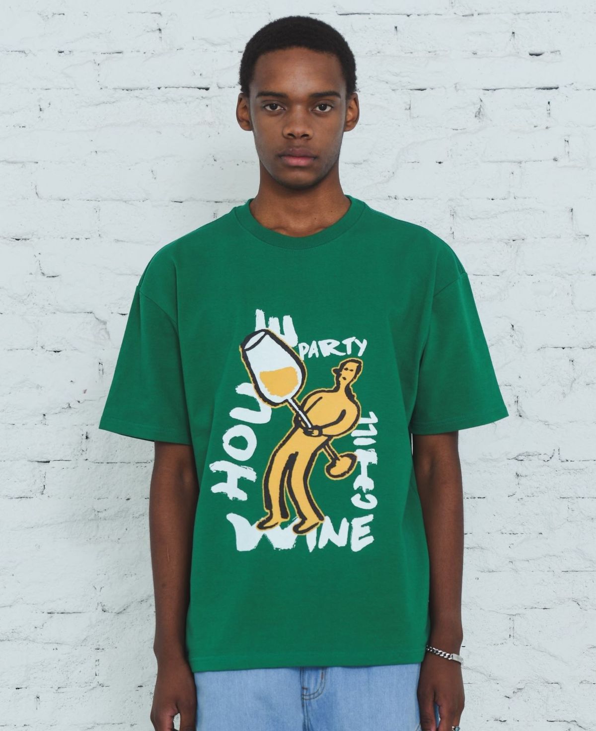 바쥬비쥬(BAJOO BIJOO) WINE PERSON T-SHIRT [DARK GREEN]